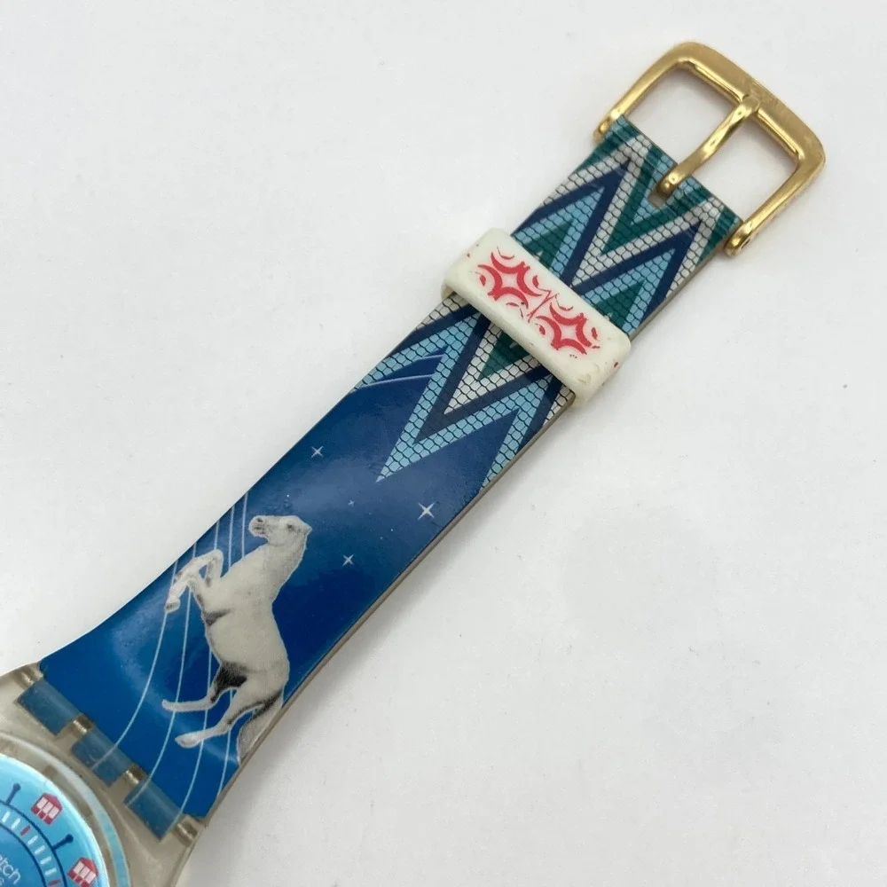 Swatch Time For Vienna Watch 33mm Gent Blue Swiss Made GZ179 New Battery 8.5